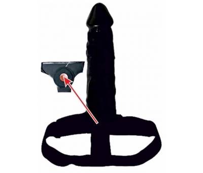 Erofoni Ucu 8 CM Dolgulu İçi Boş 20 CM Realistik Belden Bağlamalı Siyah Zenci Protez Penis