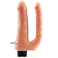 Erofoni 00485 İkili Çatal 18 ve 14 CM Çift Taraflı Titreşimli Ultra Süper Realistik Vibratör Penis