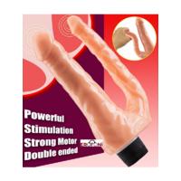 Erofoni 00485 İkili Çatal 18 ve 14 CM Çift Taraflı Titreşimli Ultra Süper Realistik Vibratör Penis