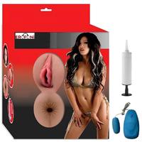 Erofoni 0238 Realistik Vajina Anüs Siyah Saçlı Titreşimli 3D Dolgu Yüz 3 İşlevli Şişme Bebek Kadın Manken