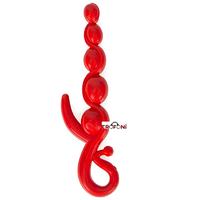 Erofoni 408-RED 22 CM Kırmızı Sıralı Anal ve Vajinal Zevk Topu Anal Plug Açıcı Gevşetici