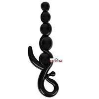 Erofoni 408-BLACK 22 CM Siyah Sıralı Anal ve Vajinal Zevk Topu Anal Plug Açıcı Gevşetici
