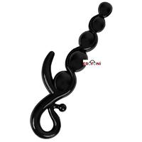 Erofoni 408-BLACK 22 CM Siyah Sıralı Anal ve Vajinal Zevk Topu Anal Plug Açıcı Gevşetici