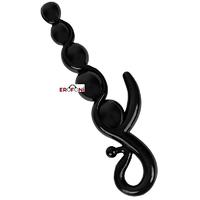 Erofoni 408-BLACK 22 CM Siyah Sıralı Anal ve Vajinal Zevk Topu Anal Plug Açıcı Gevşetici