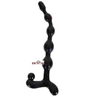 Erofoni 407-BLACK 23 CM Siyah Sıralı Anal ve Vajinal Zevk Topu Anal Plug Açıcı