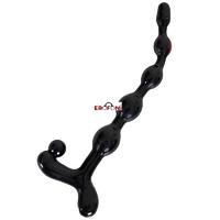 Erofoni 407-BLACK 23 CM Siyah Sıralı Anal ve Vajinal Zevk Topu Anal Plug Açıcı