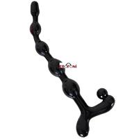 Erofoni 407-BLACK 23 CM Siyah Sıralı Anal ve Vajinal Zevk Topu Anal Plug Açıcı