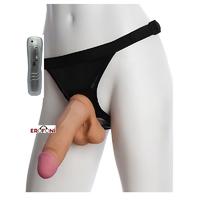 Erofoni 3010 Ultra Süper Realistik 19 CM Belden Bağlamalı Titreşimli Takma Strapon Vibratör Penis