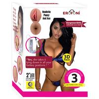 Erofoni 8704-BLACK Siyah Saçlı ve Titreşimli Realistik 3 İşlevli Şişme Bebek Kadın Manken