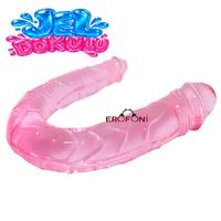 Erofoni B1122 Jel Dokulu 30 CM Çift Taraflı Vajinal Anal Kullanım Realistik Dildo Penis