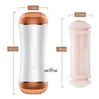 Erofoni BDM1548 İnleme Sesli ve 10 Mod Titreşimli 19.5 Cm Usb Şarjlı Yapay Realistik Suni Vajina ve Oral Ağız Çift Taraflı Mastürbatör