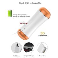 Erofoni BDM1548 İnleme Sesli ve 10 Mod Titreşimli 19.5 Cm Usb Şarjlı Yapay Realistik Suni Vajina ve Oral Ağız Çift Taraflı Mastürbatör