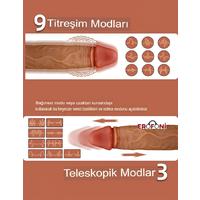 Erofoni BDM1586 Usb Şarjlı Otomatik İleri Geri Hareketli Isıtmalı 21 CM Uzaktan Kumandalı Titreşimli Vantuzlu Dildo Vibraör Penis