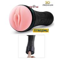 Erofoni BDM21C1 Ultra Süper Realistik 25 CM Titreşimli Fener Tipi Yapay Suni Vajina Mastürbatör
