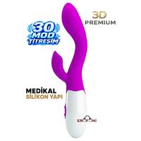 Erofoni BDM4174 Medikal Silikon 30 Mod Titreşimli Çift Motorlu Klitoris Uyarıcılı 20 CM Teknolojik Vibratör
