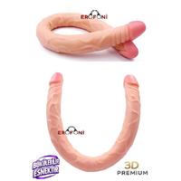 Erofoni C-7848 Ultra Süper Tam Realistik 56 Cm Çift Taraflı Giriş Ve Çift Başlı Kaliteli Dildo Penis