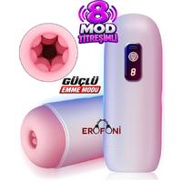 Erofoni C-WYSM70 Emiş Modlu İnleme Sesli Usb Şarjlı Otomatik Akıllı 8 Mod Titreşimli 18 CM Yapay Suni Vajina Mastürbatör