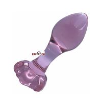 Erofoni LS-A61 Çiçek Figürlü Komple Kaliteli Kalın Cam Yapı 9 Cm Pembe Anal Açıcı Gevşetici Plug