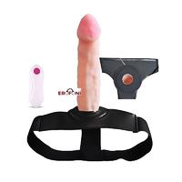 Erofoni 605-B İçi Boş Titreşimli 19 CM Süper Realistik Belden Bağlamalı Takma Protez Yapay Vibratör Penis