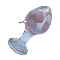 Erofoni LS-573-G Komple Yuvarlak Kaliteli Kalın Cam Yapı 9 Cm Şeffaf Anal Alıştırıcı Gevşetici Plug