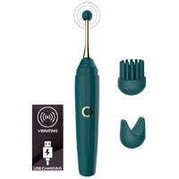 Erofoni LS-0007-GREEN Usb Şarjlı Green 18 CM Ultra Güçlü 10 Mod Titreşimli 3 Başlıklı Teknolojik Medikal Silikon Vibratör