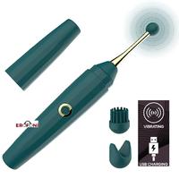 Erofoni LS-0007-GREEN Usb Şarjlı Green 18 CM Ultra Güçlü 10 Mod Titreşimli 3 Başlıklı Teknolojik Medikal Silikon Vibratör