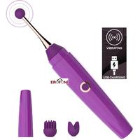 Erofoni LS-0007-PURPLE Usb Şarjlı Purple 18 CM Ultra Güçlü 10 Mod Titreşimli 3 Başlıklı Teknolojik Medikal Silikon Vibratör