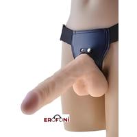 Erofoni LS-001-K605 Ultra Süper Realistik 21 CM Belden Bağlamalı Deri Kemerli Dildo Strapon Takma Penis