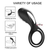 Erofoni LS-0057-SİYAH Uzaktan Kumandalı Usb Şarjlı Su Geçirmez Titreşimli Teknolojik Wireless Penis Halkası