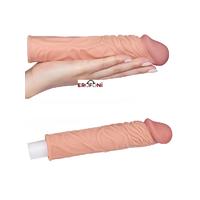 Erofoni LS-009 Ucu 5 Cm Dolgulu Ultra Süper Realistik 19 CM Uzatmalı Penis Kılıfı 