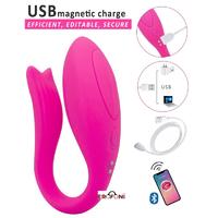 Erofoni LS-0097-APP-PEMBE Telefon Uyumlu Usb Şarjlı Su Geçirmez App Uygulamalı 12 Hız Teknolojik Titreşimli Vibratör