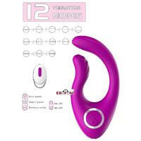 Erofoni LS-0101-B-MOR Uzaktan Kumandalı Usb Şarjlı Su Geçirmez Çift Motorlu Teknolojik 12 Hız Titreşimli Vibratör