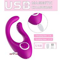 Erofoni LS-0101-B-MOR Uzaktan Kumandalı Usb Şarjlı Su Geçirmez Çift Motorlu Teknolojik 12 Hız Titreşimli Vibratör