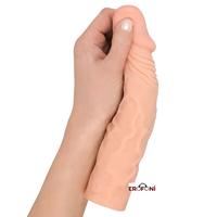 Erofoni LS-013A Ucu 5 Cm Dolgulu 20 CM Süper Realistik Uzatmalı Penis Kılıfı