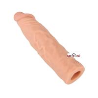 Erofoni LS-013A Ucu 5 Cm Dolgulu 20 CM Süper Realistik Uzatmalı Penis Kılıfı