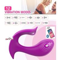 Erofoni LS-0160-APP-MOR Telefon Uyumlu Usb Şarjlı Su Geçirmez Çiftlere Özel App Uygulamalı Teknolojik Titreşimli Vibratör