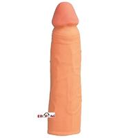 Erofoni LS-019 Ucu 5 Cm Dolgulu 16 CM Süper Realistik Uzatmalı Penis Kılıfı