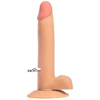 Erofoni LS-028 Ultra Süper Realistik 21 CM Vantuzlu İnce Yapılı Yapay Dildo Penis