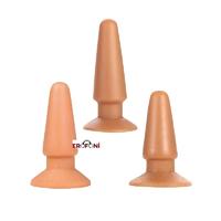 Erofoni LS-042ABC Süper Realistik 3 Adet Farklı Boylarda  Vantuzlu  Anal Gevşetici Alıştırıcı Plug Seti