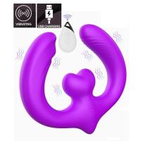 Erofoni LS-0466 Uzaktan Kumandalı Çiftlere Özel 3 Motorlu Usb Şarjlı Su Geçirmez Teknolojik Titreşimli Vibratör