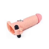Erofoni LS-049A Ucu 6 Cm Dolgulu Titreşimli 16 CM Kaliteli Realistik Uzatmalı Penis Kılıfı