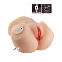 Erofoni LS-0608 Usb Şarjlı 22 CM İnleme Sesli 2.5 KG Kulaklıklı 2 İşlevli Titreşimli Yapay Suni Vajina Kadın Kalça Mastürbatör