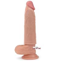 Erofoni LS-073 Ucu 4 Cm Dolgulu 19 CM Süper Realistik Uzatmalı Penis Kılıfı