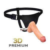 Erofoni LS-093-BLS Süper Realistik 23 CM Deri Kemerli Belden Bağlamalı Takma Strapon Dildo Penis