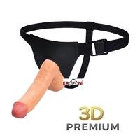Erofoni LS-093-BLS Süper Realistik 23 CM Deri Kemerli Belden Bağlamalı Takma Strapon Dildo Penis