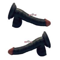 Erofoni LS-093-V-BLACK Ultra Süper Realistik 23 CM Titreşimli Gerçekçi Siyah Yapay Zenci Vibratör Penis