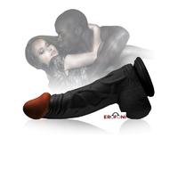 Erofoni LS-130-BLACK Süper Realistik 21 CM Vantuzlu Siyah Zenci Gerçekçi Damarlı Yapay Dildo Penis