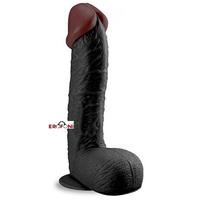 Erofoni LS-154-BLACK Ultra Süper Realistik 20 CM Vantuzlu Gerçekçi Siyah Zenci Dildo Penis