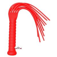 Erofoni LS-17073-KIRMIZI Profesyonel Beyaz 40 Cm Silikon Fetiş Kamçı Kırbaç