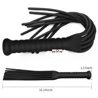 Erofoni LS-17073-SİYAH Profesyonel Siyah 40 Cm Silikon Fetiş Kamçı Kırbaç